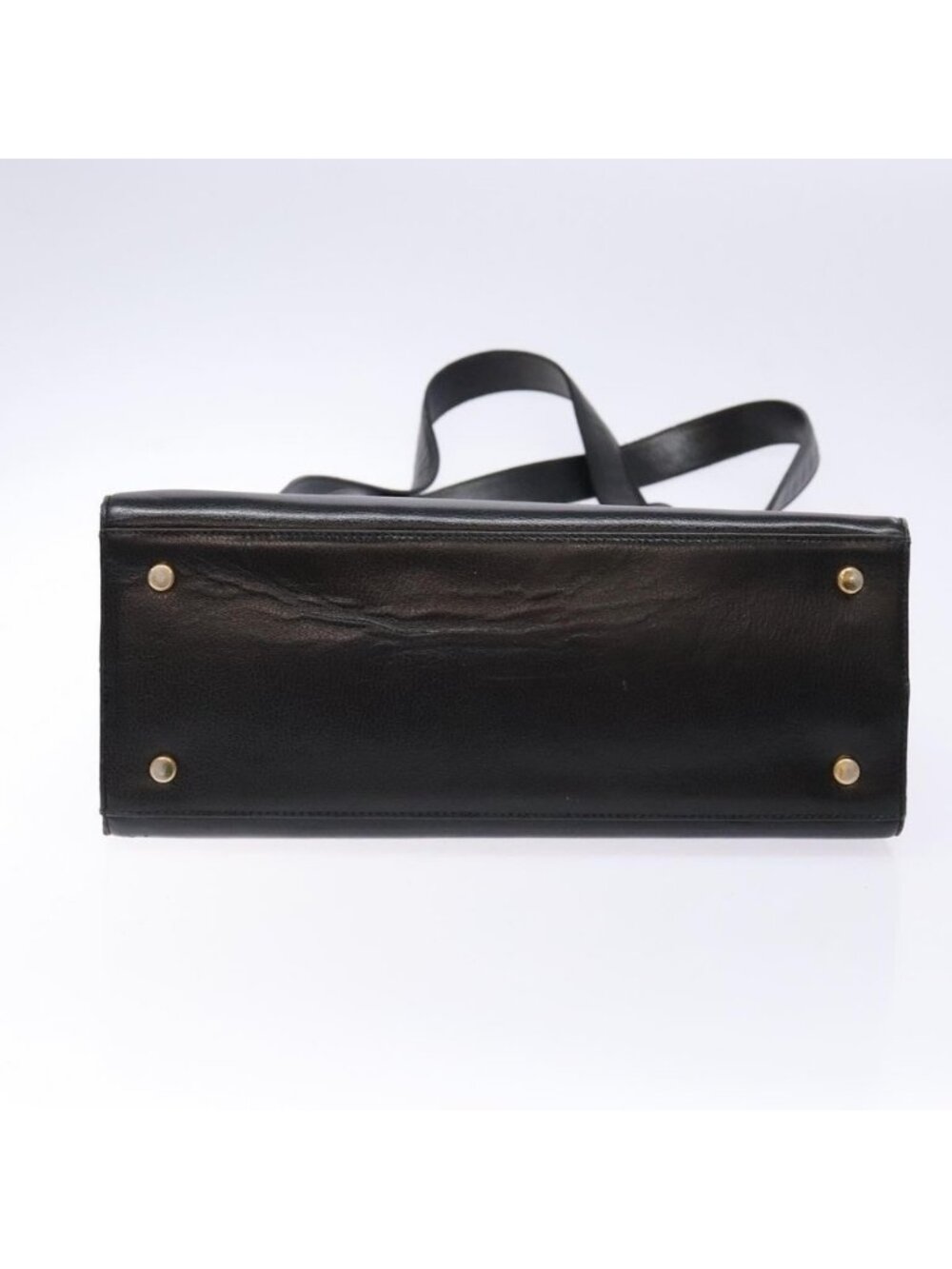 Authentic Salvatore Ferragamo Gancini Shoulder Bag Leather Black Gold - Picture 16 of 16